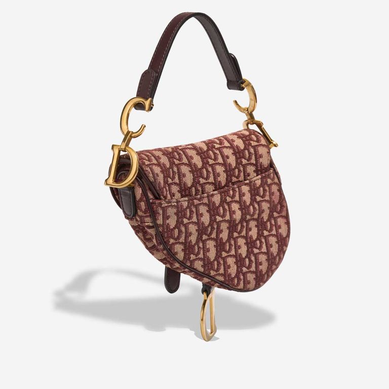 Dior Saddle Mini Oblique Jacquard Dark Red / Beige | Sell your designer bag