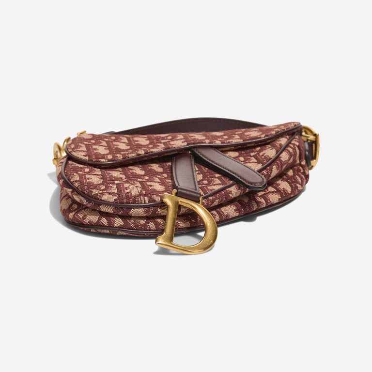 Dior Saddle Mini Oblique Jacquard Dark Red / Beige | Sell your designer bag