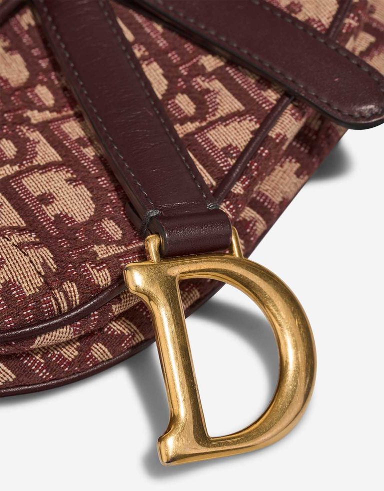 Dior Saddle Mini Oblique Jacquard Dark Red / Beige Closing System | Sell your designer bag