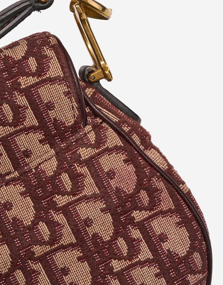 Dior Saddle Mini Oblique Jacquard Dark Red / Beige Signs of wear | Sell your designer bag