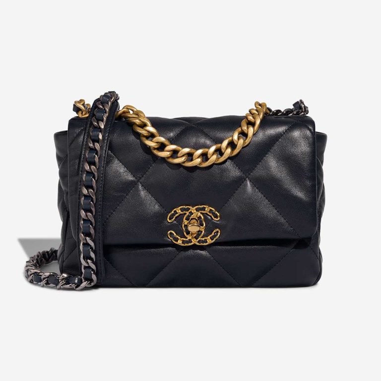 Chanel 19 Flap Bag Lamb Navy Front | Sell your designer bag