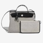 Hermès Herbag 31 Vache Hunter / Toile Quadrille Black / Écru Front | Sell your designer bag