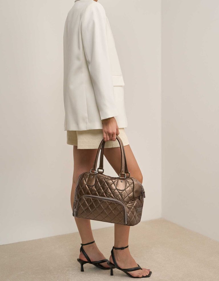 Chanel Bowling Bag Leder Bronze Front | Verkaufen Sie Ihre Designer-Tasche