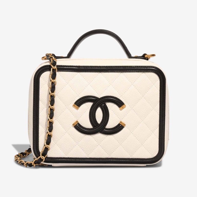 Chanel Vanity Large Caviar White / Black Front | Sell your designer bag