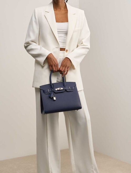 Hermès Birkin 30 Epsom Navy on Model | Sell your designer bag