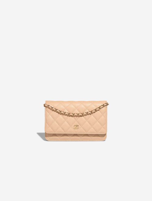 Chanel Wallet On Chain Caviar Beige Front | Sell your designer bag