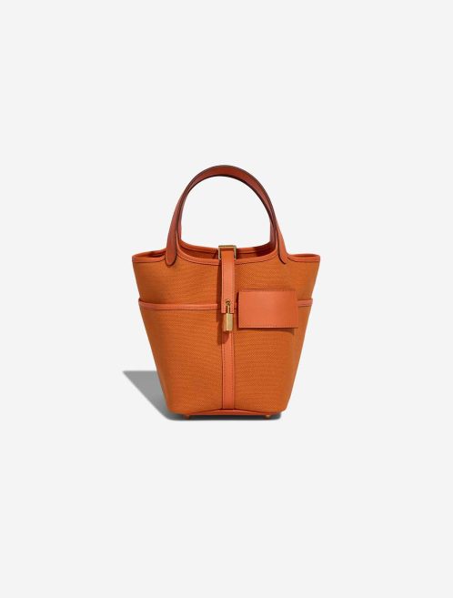 Hermès Picotin Cargo 18 Toile Goeland / Swift Orange Front | Verkaufen Sie Ihre Designer-Tasche