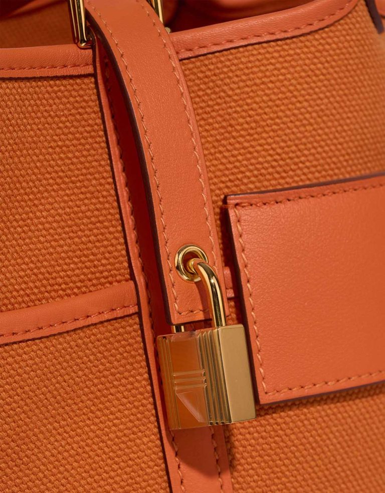 Hermès Picotin Cargo 18 Toile Goeland / Swift Orange Closing System | Sell your designer bag