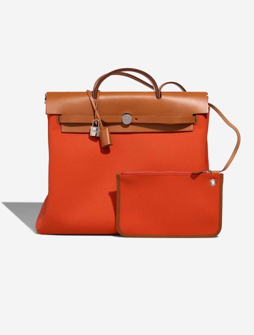 Hermès Herbag 39 Toile / Vache Hunter Orange Mécano / Fauve Front | Sell your designer bag