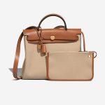 Hermès Herbag 31 Toile Militaire / Vache Hunter Béton / Naturel Front | Sell your designer bag