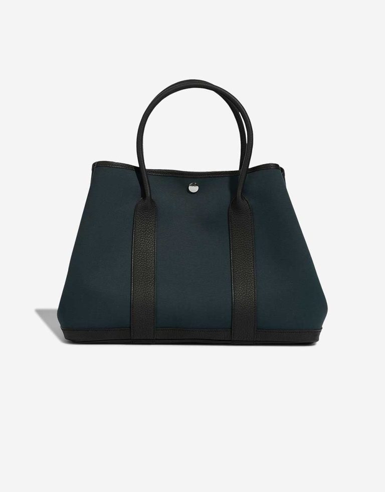 Hermès Garden Party 36 Veau Négonda / Toile Vert Bosphore / Black Front | Sell your designer bag