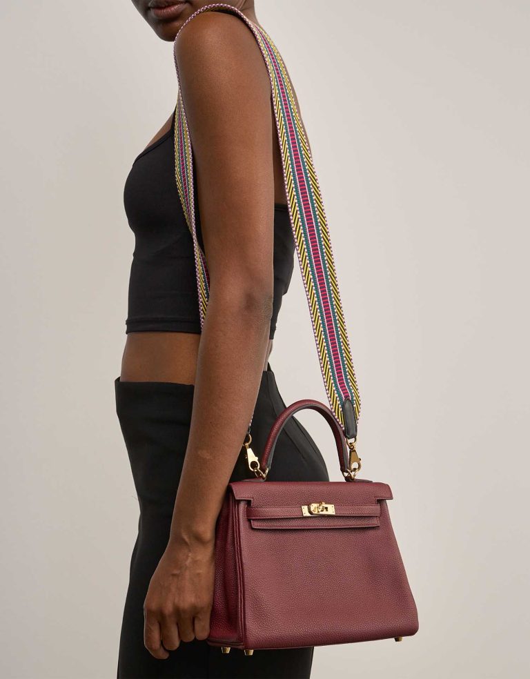 Hermès Shoulder Strap Canvas Black / Multicolour on Model | Sell your designer bag