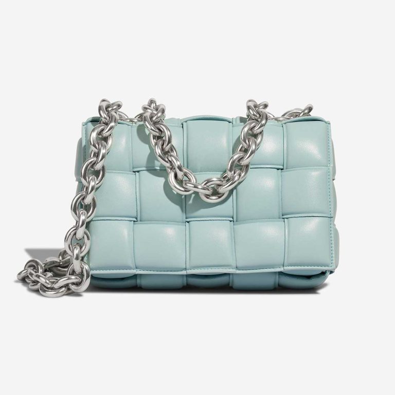 Bottega Veneta Cassette Lamb Turquoise Front | Sell your designer bag