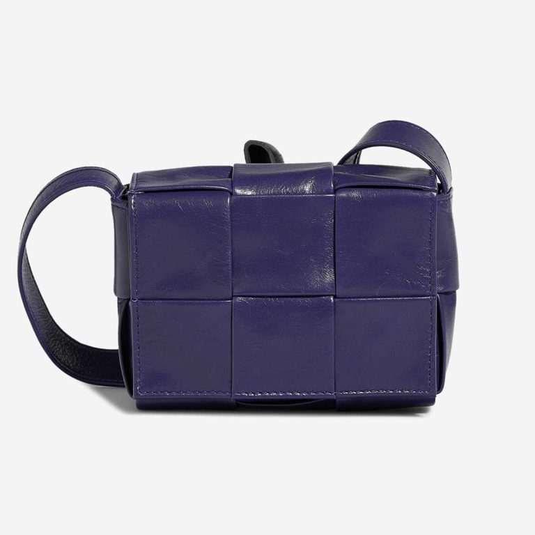 Bottega Veneta Cassette Micro Lammleder Dunkelblau Front | Verkaufen Sie Ihre Designer-Tasche