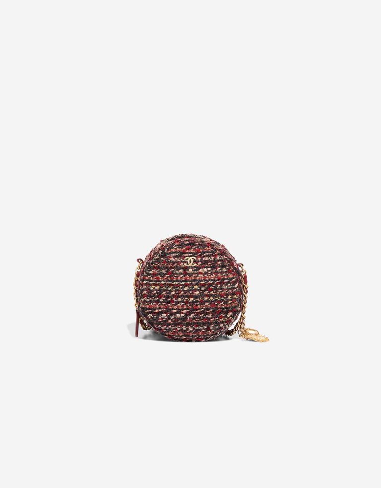 Chanel Runde Clutch Tweed Rot / Multicolour Front | Verkaufen Sie Ihre Designer-Tasche