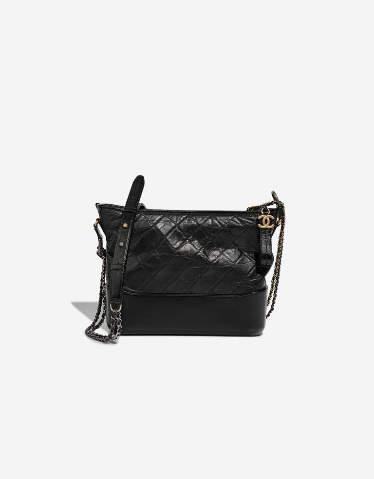 Chanel Gabrielle Medium Lammleder Schwarz Front | Verkaufen Sie Ihre Designer-Tasche