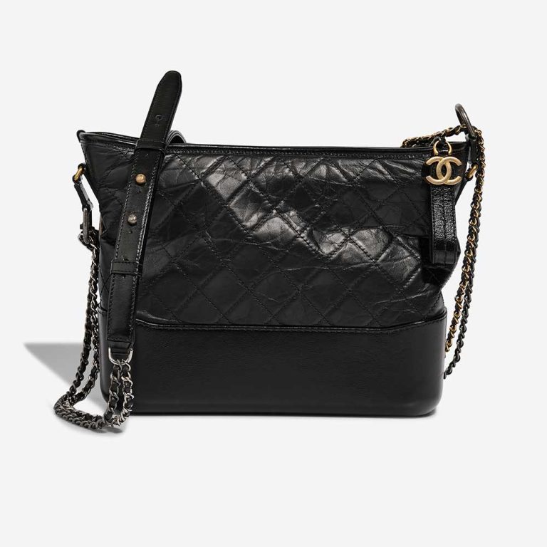 Chanel Gabrielle Medium Lamb Black Front | Sell your designer bag