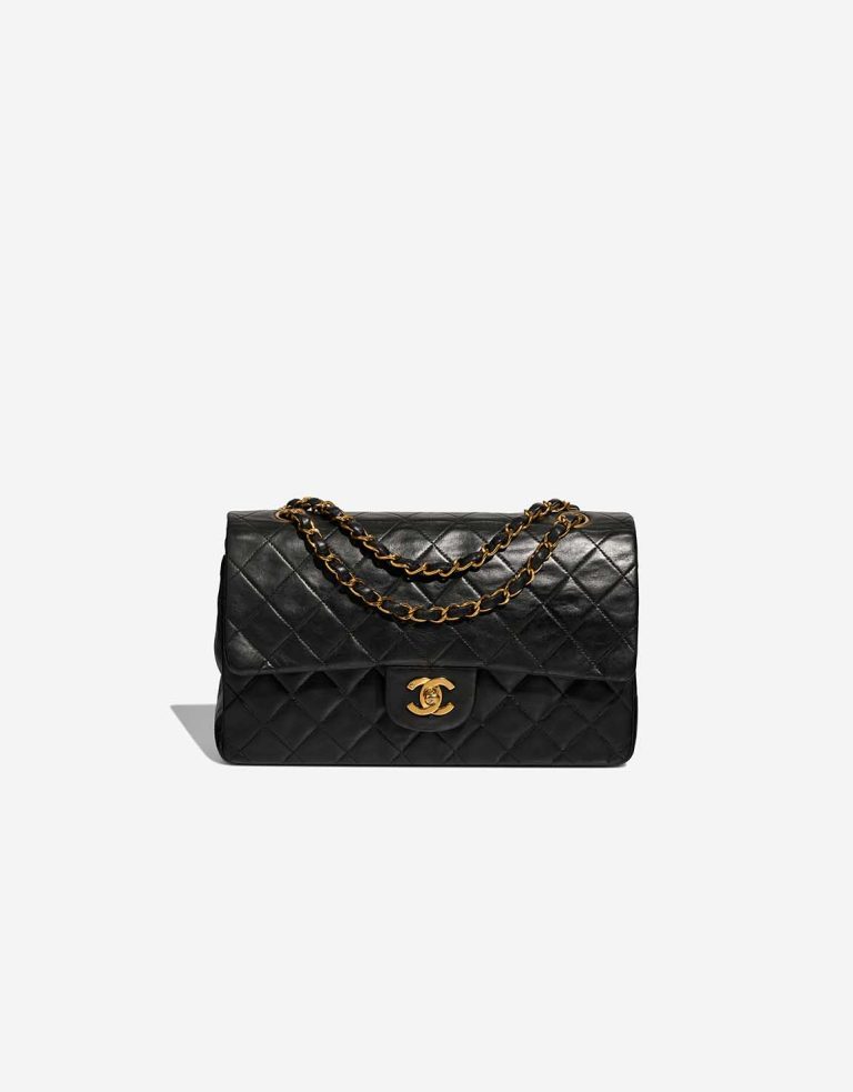 Chanel Timeless Medium Lammleder Schwarz Front | Verkaufen Sie Ihre Designer-Tasche