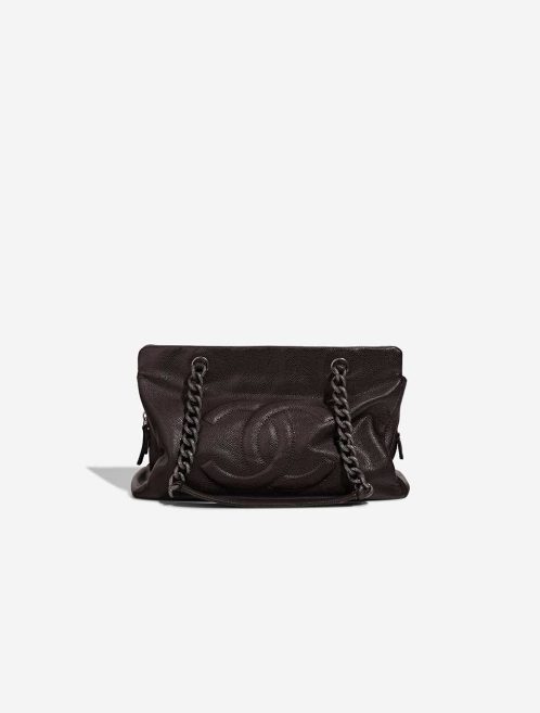 Chanel Shopping Tote PST Veau Grainé Marron Foncé Front | Vendez votre sac de créateur