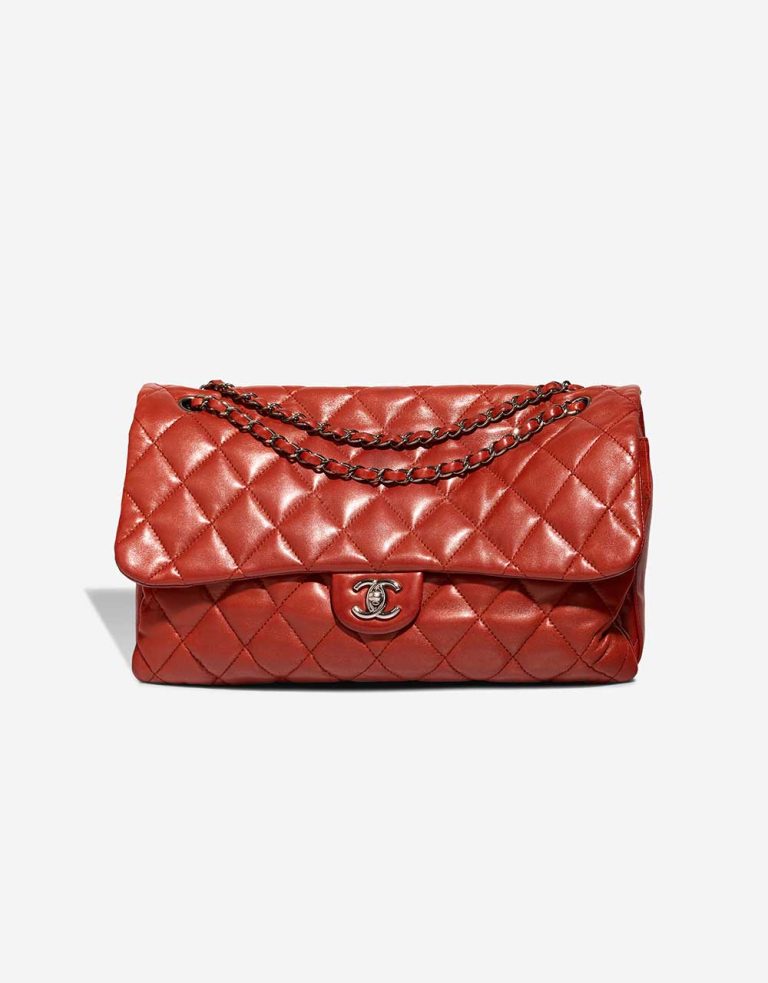 Chanel Timeless Maxi Flap Bag Lammleder Rot Front | Verkaufen Sie Ihre Designer-Tasche