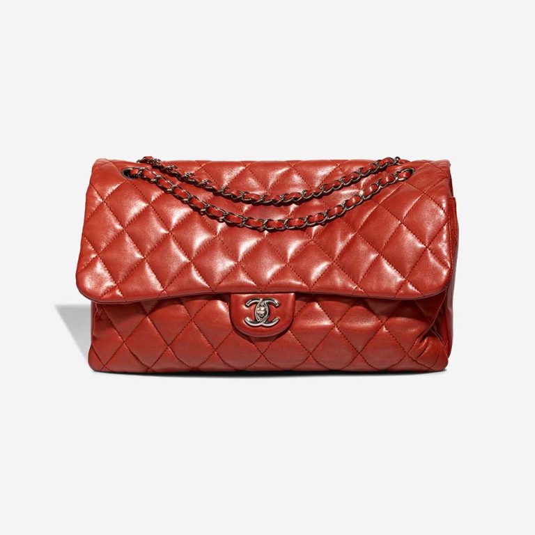 Chanel Timeless Maxi à rabat Sac en agneau rouge | Vendez votre sac de créateur