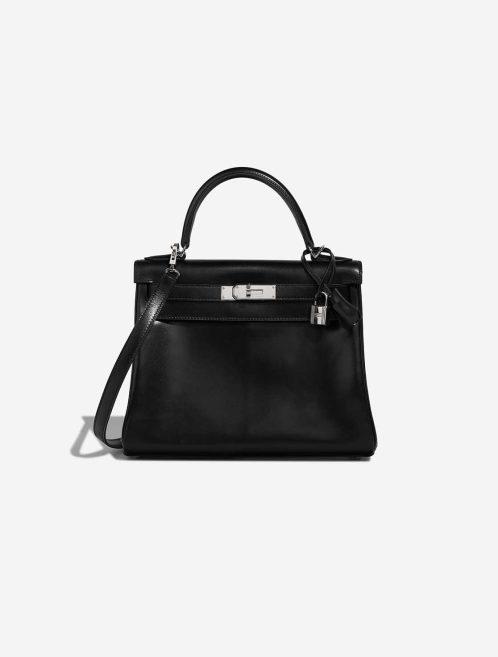 Hermès Kelly 28 Box Schwarz Front | Verkaufen Sie Ihre Designertasche