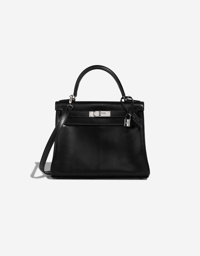 Hermès Kelly 28 Box Schwarz Front | Verkaufen Sie Ihre Designertasche