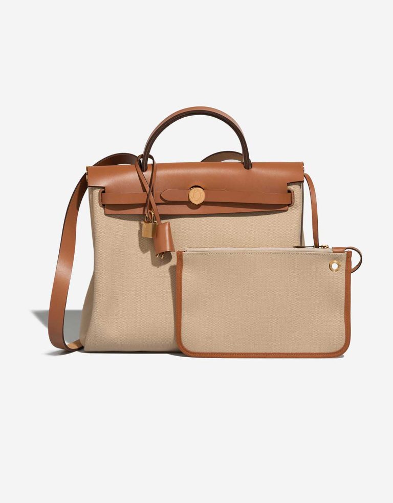 Hermès Herbag 31 Toile / Vache Hunter Béton / Fauve Front | Sell your designer bag