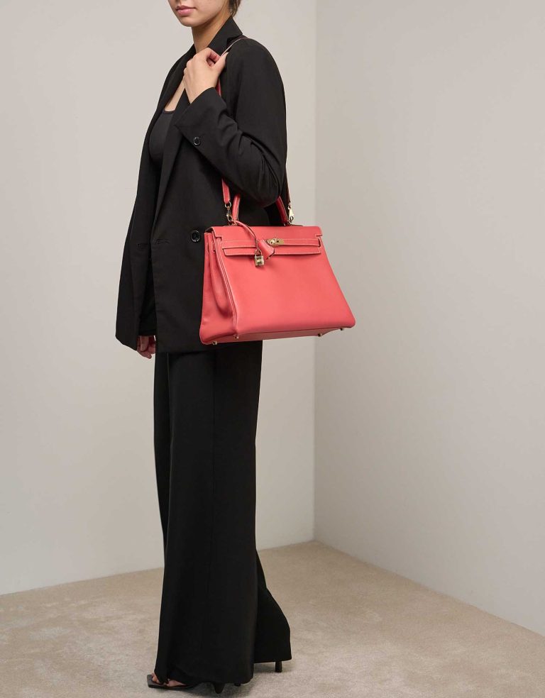 Hermès Kelly 35 Epsom Rose Jaipur / Gold Candy Collection Front | Verkaufen Sie Ihre Designer-Tasche