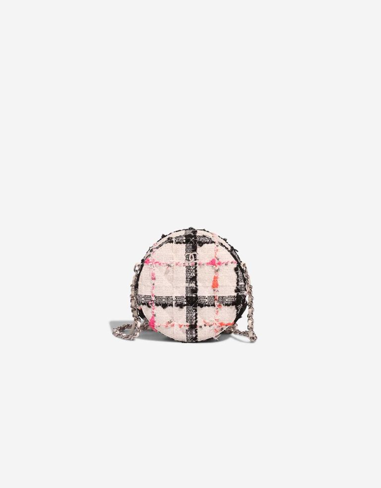 Chanel Round Clutch Medium Tweed White / Black Front | Sell your designer bag