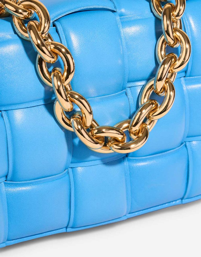 Bottega Veneta Cassette Lamb Light Blue Closing System | Sell your designer bag