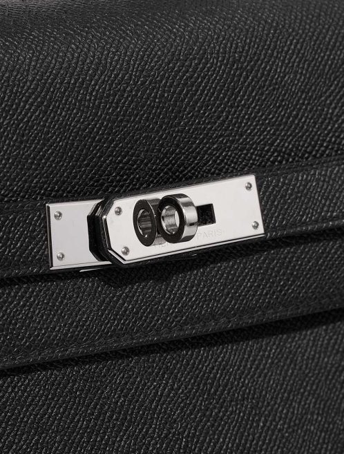 Hermès Kelly Dépêches 36 Epsom Schwarz Verschluss-System | Verkaufen Sie Ihre Designer-Tasche