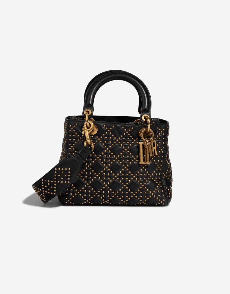 Dior Lady Medium Calf Black Front | Sell your designer bag