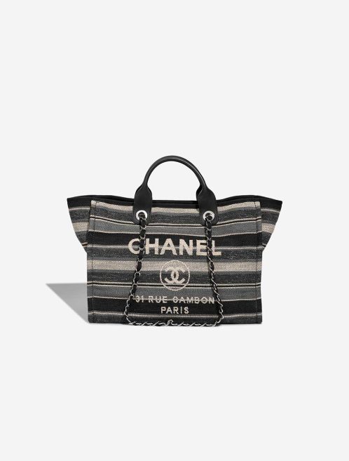 Chanel Deauville Small Canvas Grau / Beige / Schwarz Front | Verkaufen Sie Ihre Designer-Tasche