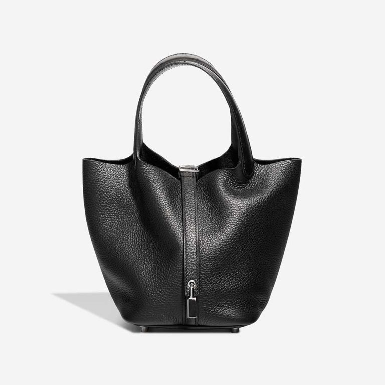 Hermès Picotin 18 Touch Taurillon Clémence / Autruche Black Front | Vendez votre sac de créateur