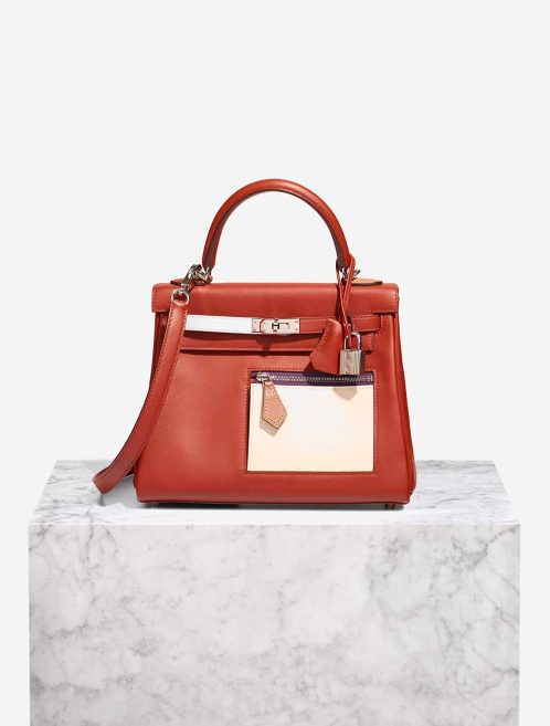 Hermès Kelly 25 Colormatic Swift Cuivre / Nata / Bleu Brume / Chai / Lime Front | Sell your designer bag