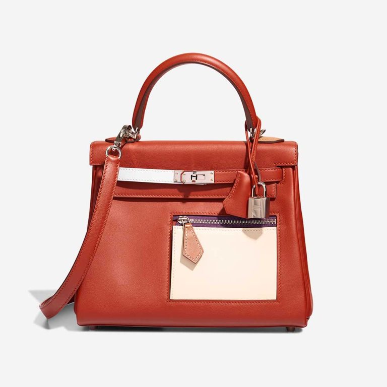Hermès Kelly 25 Colormatic Swift Cuivre / Nata / Bleu Brume / Chai / Lime Front | Sell your designer bag