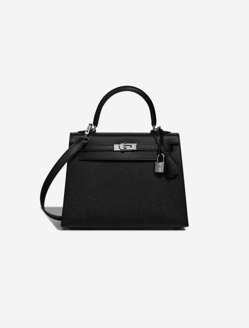 Hermès Kelly 25 Epsom Schwarz Front | Verkaufen Sie Ihre Designertasche