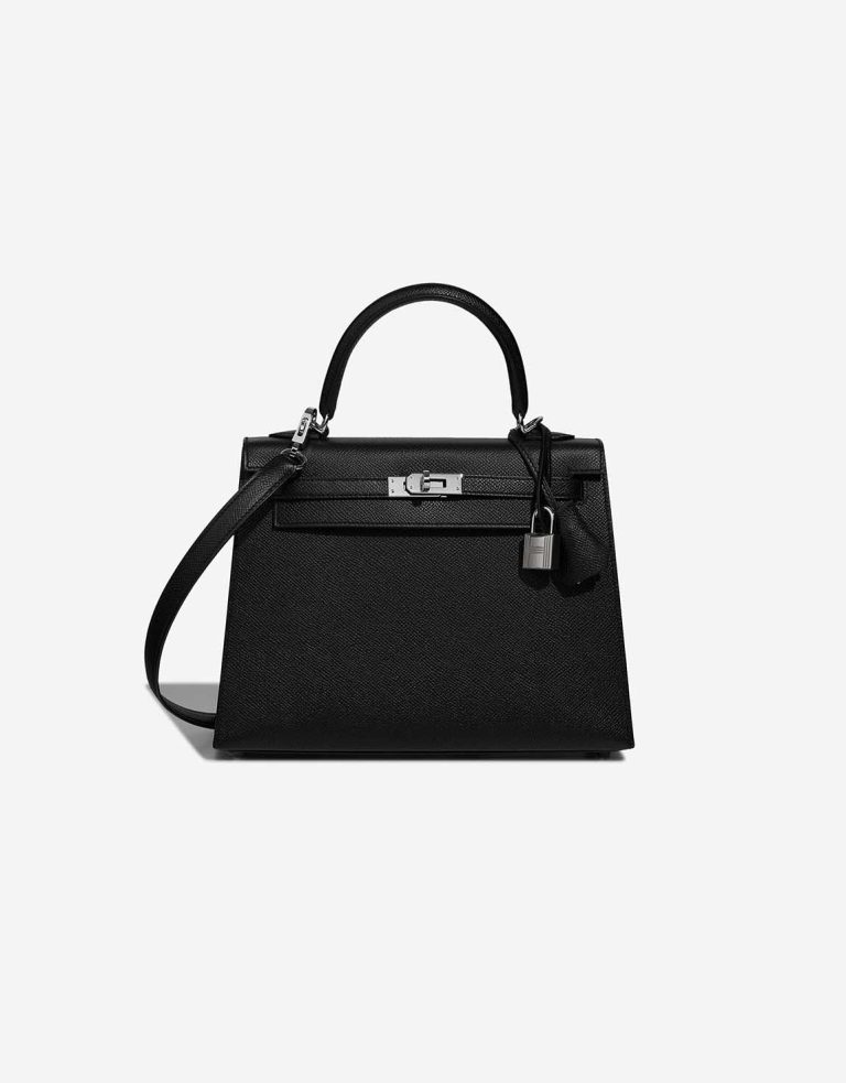 Hermès Kelly 25 Epsom Black Front | Vendez votre sac de créateur