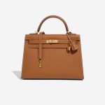 Hermès Kelly 32 Epsom Gold Front | Verkaufen Sie Ihre Designer-Tasche