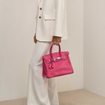 Hermès Birkin 30 Ostrich Fuchsia on Model | Sell your designer bag