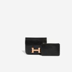 Hermès Constance Slim Wallet Lizard Black Front | Sell your designer bag