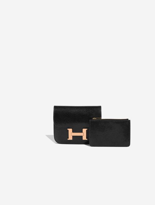 Hermès Constance Slim Wallet Lizard Black Front | Sell your designer bag