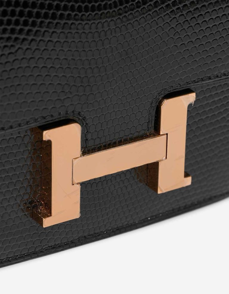 Hermès Constance Slim Wallet Lizard Black Closing System | Sell your designer bag