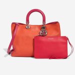 Dior Diorissimo Large Lamb Orange / Fuchsia Front | Sell your designer bag