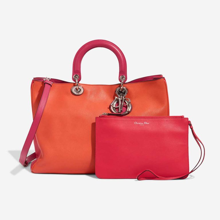 Dior Diorissimo Large Lamb Orange / Fuchsia Front | Vendez votre sac de créateur