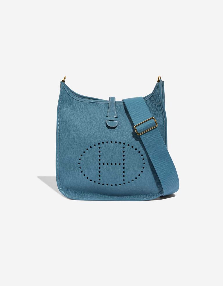 Hermès Evelyne 29 Taurillon Clémence New Bleu Jean Front | Vendez votre sac de créateur