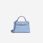 Hermès Kelly Mini Chèvre Mysore Bleu Céleste Front | Vendez votre sac de créateur