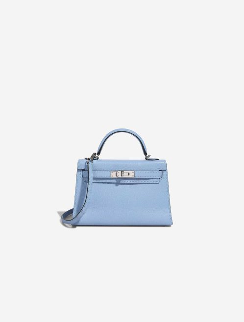 Hermès Kelly Mini Chèvre Mysore Bleu Céleste Front | Sell your designer bag