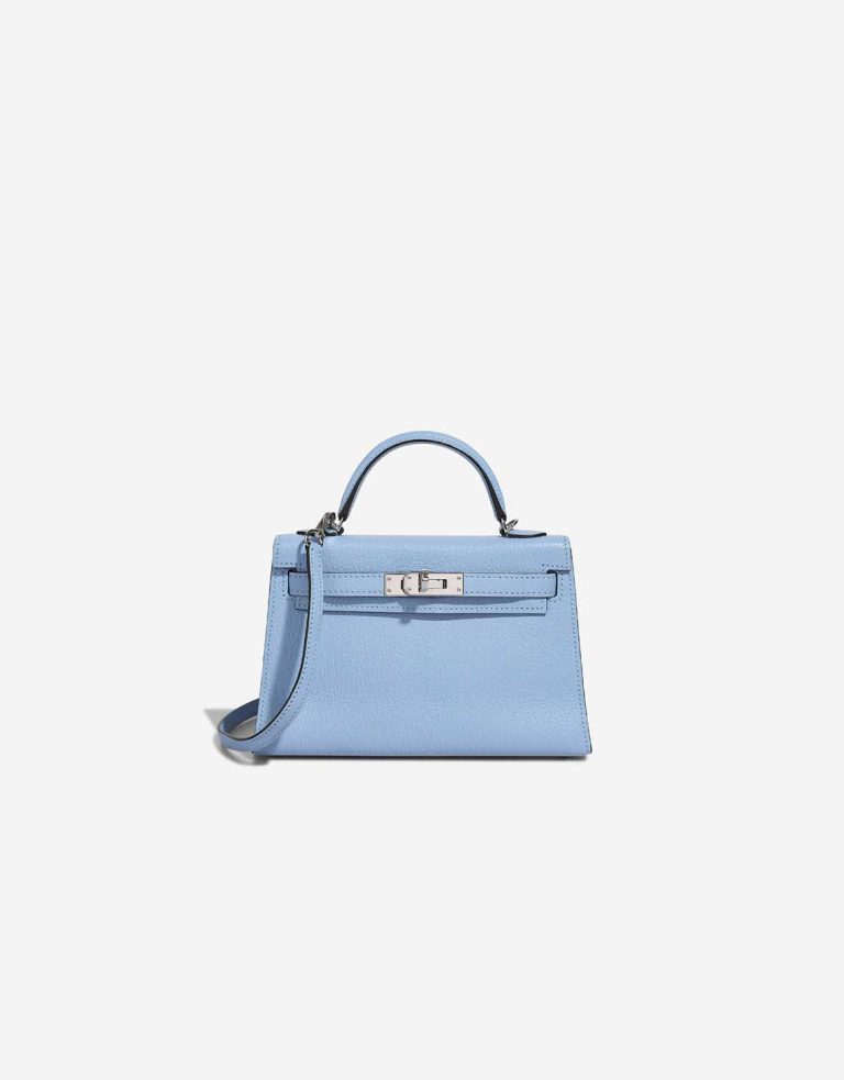 Hermès Kelly Mini Chèvre Mysore Bleu Céleste Front | Verkaufen Sie Ihre Designertasche